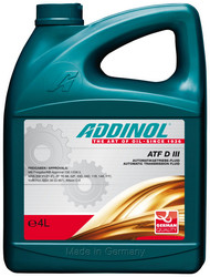Addinol Трансмиссионное масло ATF D III (4л) АКПП и ГУР